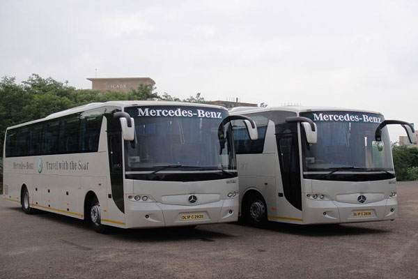 38 Seater Mercedes benz bus with washroom - bus hire company - car rental delhi