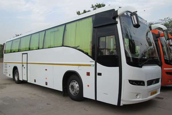 41 Seater volvo bus with washroom - bus rental company - car rental delhi