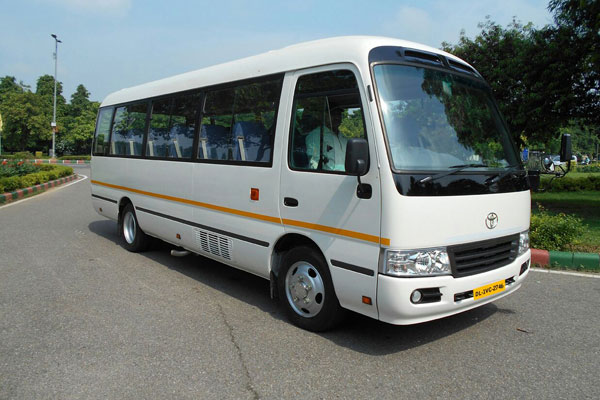 Japanese Vehicle Toyota Coaster 17 Seater - Imported Luxury Vans Rental Company - Car Rental Delhi